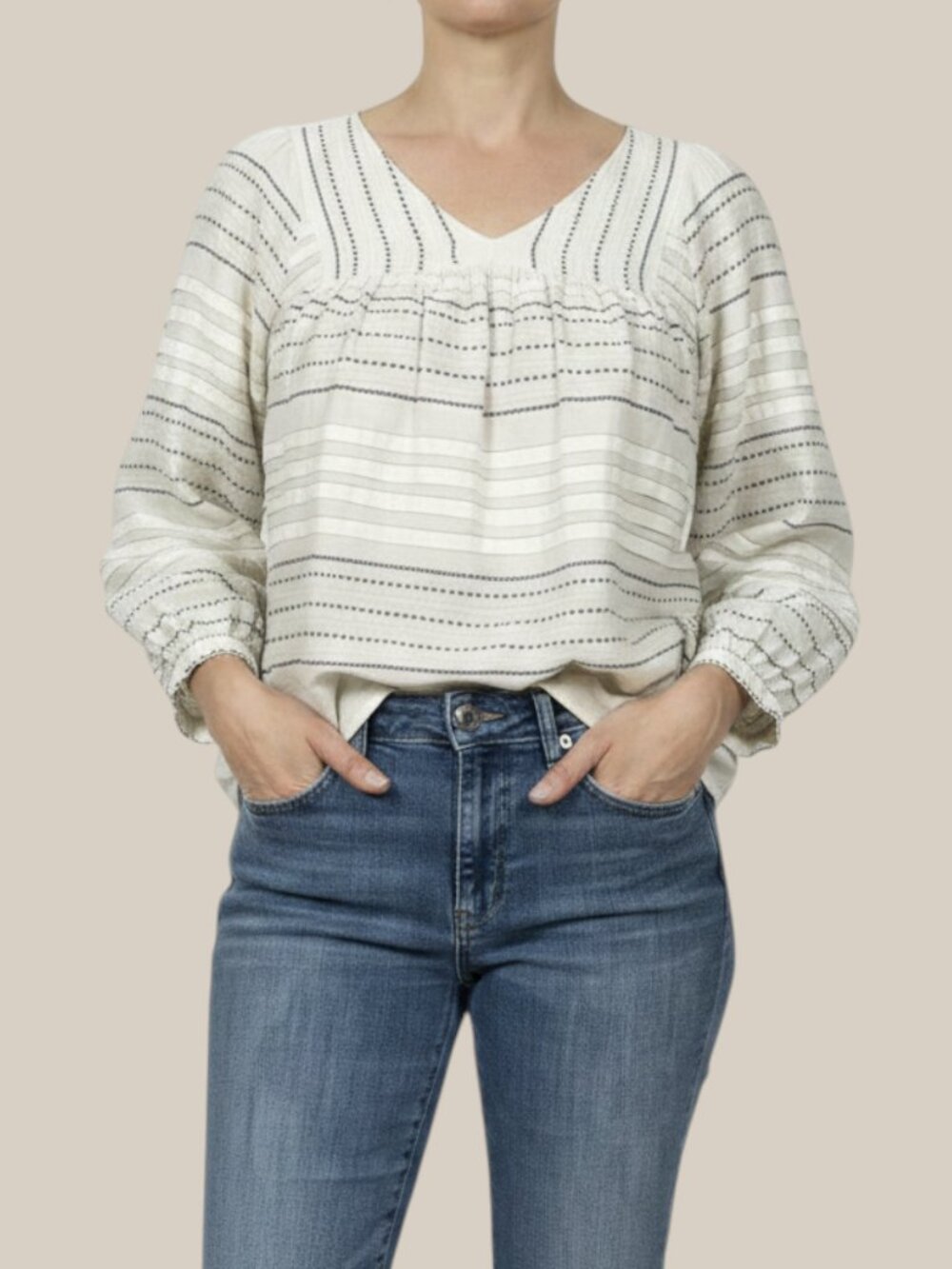 Velvet Graham Spencer Piper Paros Embroidered Peasant Blouse Tunic Cotton Small